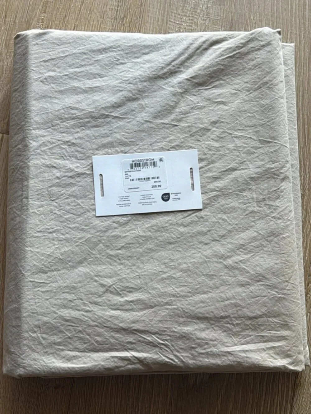 NEW parachute home brushed cotton king size top sheet in 'latte' color
